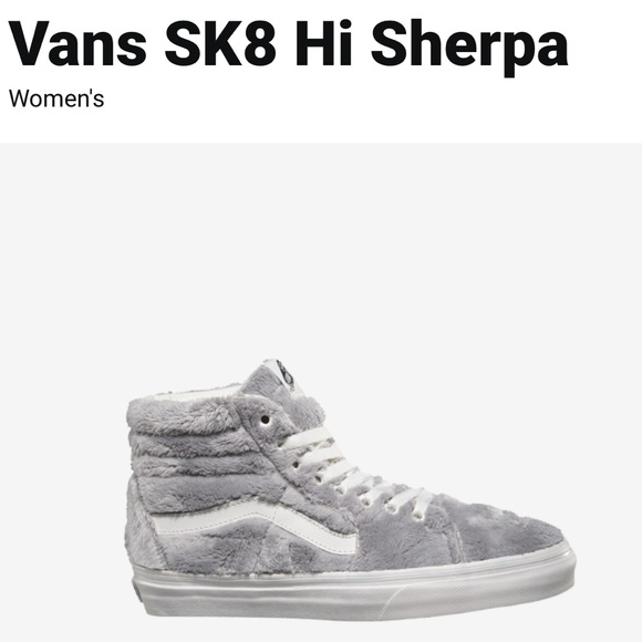 VANS SK8 Hi Sherpa Sneakers in Gray (NWT) - Picture 1 of 9